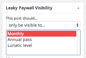 Article visibility settings